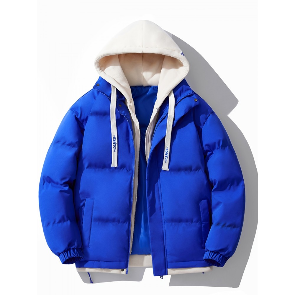 Men's Warm Thick Winter Jacket, Casual Hooded Jacket Coat