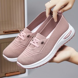 Womens Lightweight Knitted Sneakers - Breathable Slip-On Walking Trainers with Arch Support - Fashionable & Comfy Outdoor Running Sock Shoes for All-Season Wear