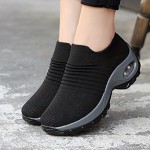 Womens Ultra-Breathable Knit Sneakers - Soft, Chunky, and Exceptionally Comfortable Low-Top Shoes for Casual Outdoor Activities - Easy Slip-On Design, Perfect for All-Day Wear