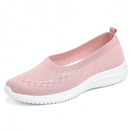 Chic Breathable Mesh Slip-On Sneakers for Women - Comfortable, Lightweight Casual Shoes for Walking & Everyday Style