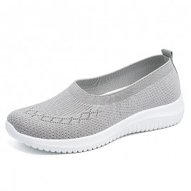 Chic Breathable Mesh Slip-On Sneakers for Women - Comfortable, Lightweight Casual Shoes for Walking & Everyday Style