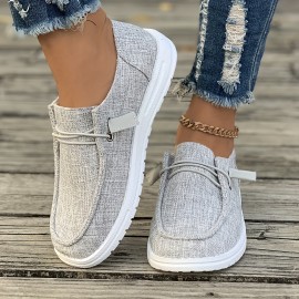 Women's Solid Color Sneakers, Casual Lace Up Outdoor Shoes, Women's Lightweight Low Top Shoes