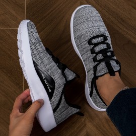 Women's Breathable Knit Sneakers - Lightweight Low Top Outdoor Shoes