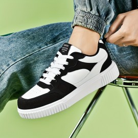 Colour Block Skate Shoes - Ultra-Comfy, Slip-Resistant, Casual Lace Up Sneakers for Active Mens Outdoor Pursuits, Perfect for Everyday Wear