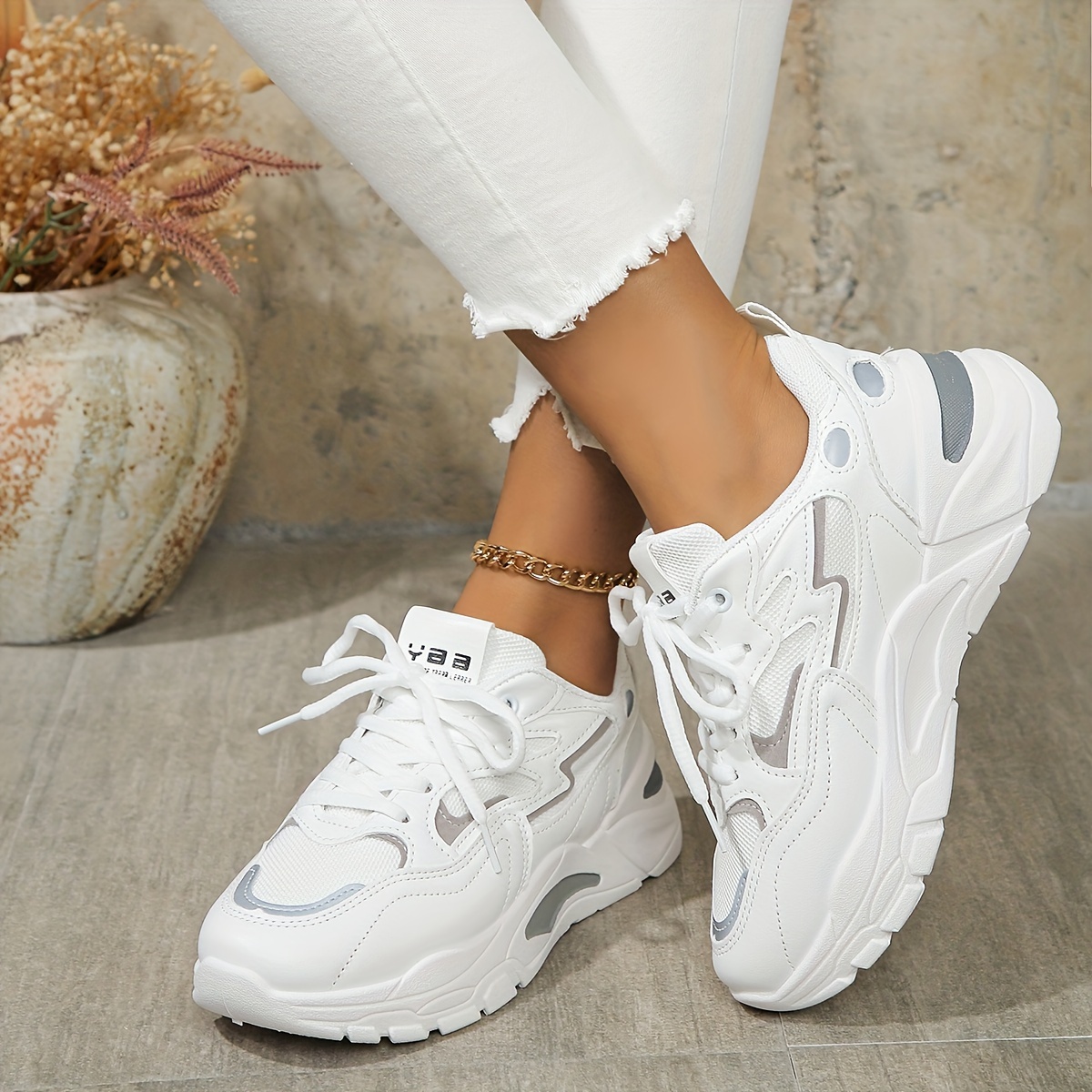 casual chunky sneakers women s fashion lace soft sole details 3